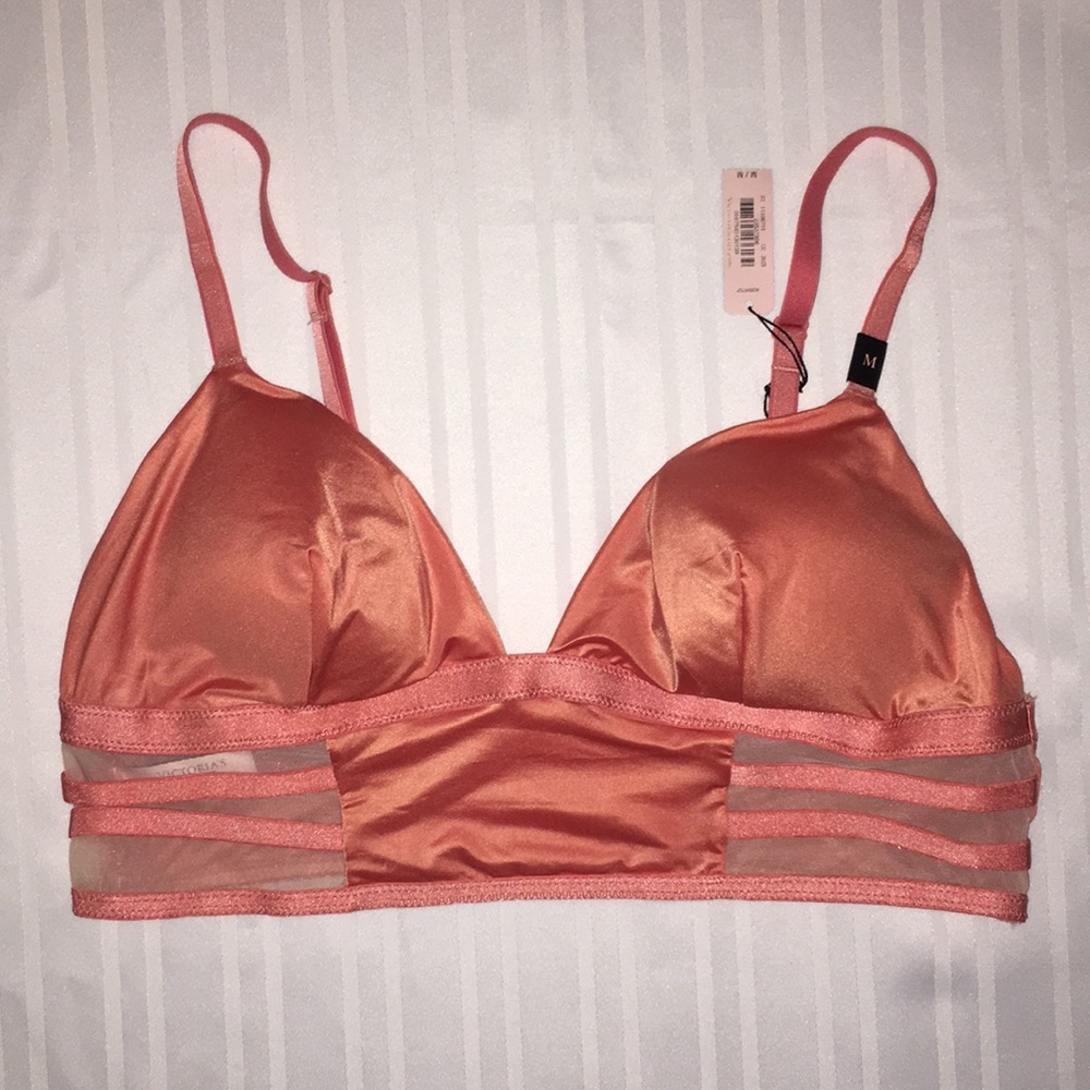 New VS Long Line Mesh Inset Triangle Bralette - Picture 5 of 8